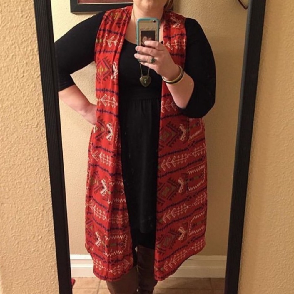 Lularoe joy red Aztec print